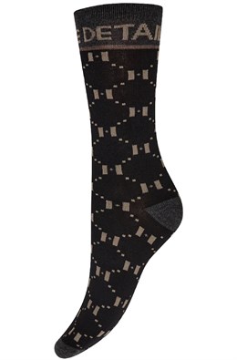 Sock W/Lurex Black Brown
